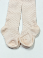 Collants respirants personnalisés pour bébé fille, motif maille torsadée unie, en Spandex/Nylon et coton tricoté, pour tout-petits