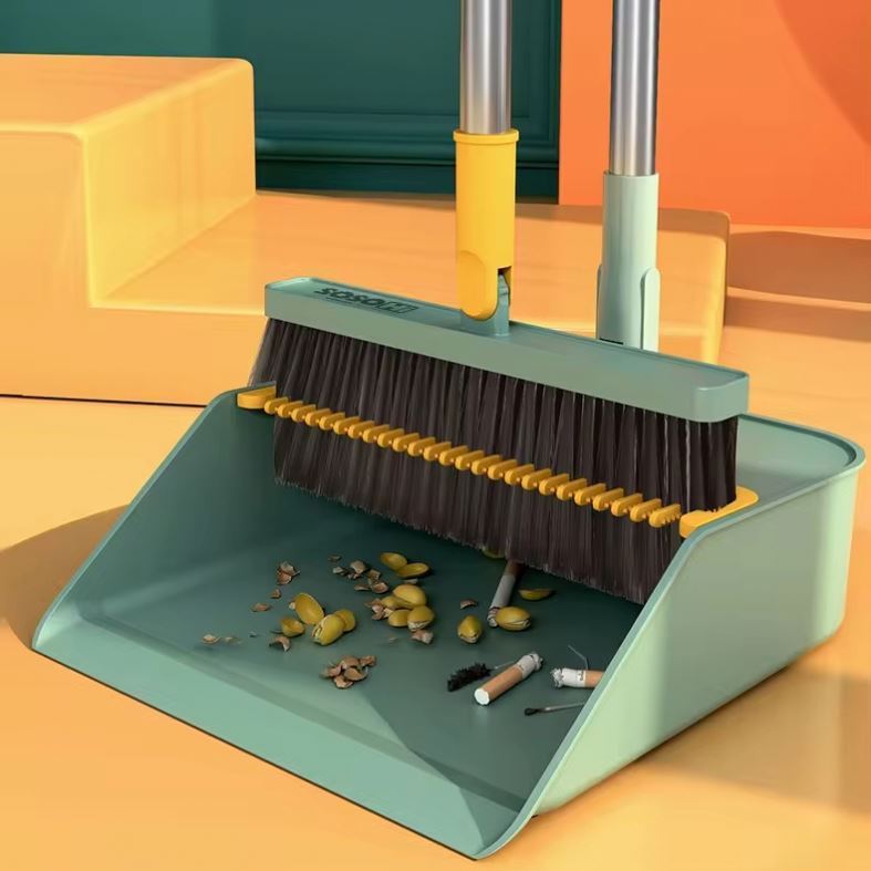 Broom and Dustpan Set Extendable Long