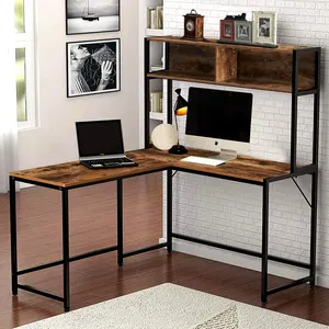 Antique European L Shaped Gaming PC Wooden Small Work Tables Home Office Furniture Wood Desktop Corner Study Computer Desk