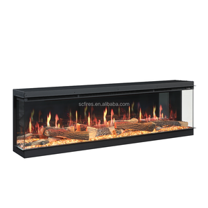 Foyer électrique virtuel Wifi 3D de luxe haut de gamme avec télécommande de 65 "avec étincelles et écran LCD combiné USB <span class=keywords><strong>Cheminée</strong></span> électrique - Product Image 3
