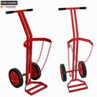 Chariot robuste pour 1 bouteille de gaz avec doubles chaînes de sécurité réglables, compatible avec les bouteilles N/W, capacité 105 kg