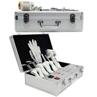 Appareil anti-âge micro-courant AURO AU-8401 BIO, boîte en aluminium portable, gants magiques, marteau chaud/froid, appareil de soin de la peau