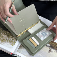 Carnets à Anneaux en Similicuir PU de Haute Qualité Premium A5/A6/A7, Mini Set de Papeterie avec Stylo et Boîte Cadeau, Logo Personnalisable pour Femmes