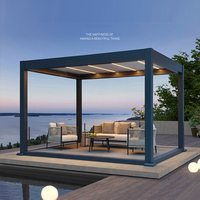 Pergola Bioclimatique Extérieure 3x3 3x4 3x6 en Métal Motorisée Réglable Étanche avec Cadre en Aluminium – Pavillon en Aluminium