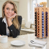 Support de rangement moderne pour dosettes Nespresso en bambou, forme cactus, type arbre, pour capsules de café – Offre Spéciale
