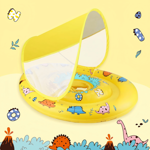 Flotador de Piscina para Bebés con Diseño de Dinosaurio Amarillo, con Toldo Removible y Asiento de Seguridad Ajustable - Product Image 5