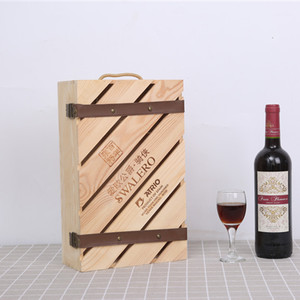 Caja de Vino de Madera de Pino Rectangular Hecha a Mano, Regalo Artesanal, para Una o Dos Botellas, Personalizada - Product Image 4