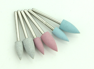 Fraises de polissage en silicone, granulométrie moyenne, de couleur rose, pour céramique, à usage manuel - Product Image 3