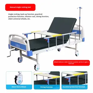 घर के उपयोग के लिए बैक लेग ऊंचाई एकल/डबल नर्सिंग बेड के साथ अस्पताल शैली की होम केयर मैनुअल मेडिकल बिस्तर - Product Image 6