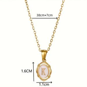 Colliers et bracelets tendance en acier inoxydable plaqué or massif 14 carats, résistants à l'eau et anti-ternissement, avec breloques A-Z pour femmes - Product Image 5