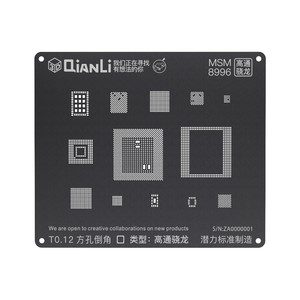 QianLi 3D <span class=keywords><strong>CPU</strong></span> Đen <span class=keywords><strong>Stencil</strong></span> Với Lỗ Vuông Thiết Kế Cho Android <span class=keywords><strong>BGA</strong></span> <span class=keywords><strong>Reballing</strong></span> Rework Đối Với MSM 32bit Cánh Tay - Product Image 3