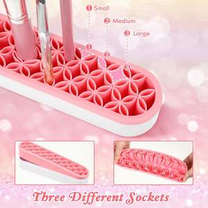 Organizador de <span class=keywords><strong>brochas</strong></span> cosméticas portátil de silicona de alta calidad Soportes de <span class=keywords><strong>brochas</strong></span> de maquillaje de silicona de viaje - Product Image 5