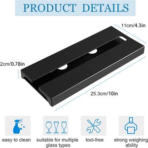 Portabicchieri rettangolare in plastica bianco e nero <span class=keywords><strong>da</strong></span> appendere sotto il mobile per bicchieri <span class=keywords><strong>da</strong></span> vino, per casa, cucina, bar, feste - Product Image 2