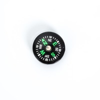 Boussole en plastique lumineuse de 16mm, pour l'alpinisme, le camping, Portable, haute précision, lettrage anglais, type portable