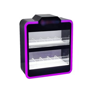 Présentoir de bureau en acrylique noir de luxe personnalisé pour tabac fumé avec lumière LED de couleurs - Product Image 1