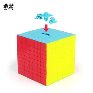 Qiyi 9x9x9 Rubik's Cube Lisse Couleur Unie Casse-tête de Vitesse Jouet d'Entraînement de Niveau Avancé pour Jeunes Défi Cérébral Stimulant - Product Image 3