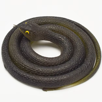 Serpiente de goma realista Serpiente de Mamba negra Juguete de serpiente decorativa de Halloween Prank de utilería de jardín
