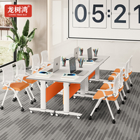 Table de conférence compacte, réglable et pliable avec roulettes, bureau mobile pour petites salles de réunion et de formation