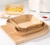 Papier sulfurisé antiadhésif et imperméable pour friteuse à air et four, en rouleaux ronds et carrés, 50 ou 100 pièces, vente en gros
