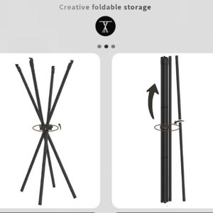 調節可能なX字型金属ブラケット折りたたみ式衣類ラックネクタイ用リビングルームバルコニー屋外ブランケット洗濯乾燥収納 - Product Image 5