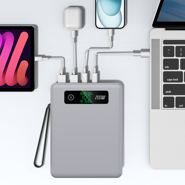 UNIXPOW PD-100LS LiFoPO4 20000mAh 100W/200W Fast Charging Universal Portable Power Bank Ultra Slim Design LED Display Double