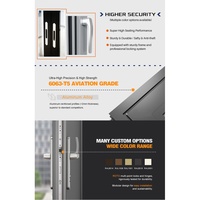 Fenêtre coulissante horizontale en aluminium à rupture de pont thermique, fenêtre coulissante à double vitrage pour appartement en immeuble de grande hauteur