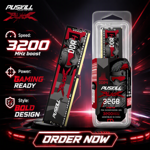PUSKILL DDR4 32GB UDIMM RAM 3200MHz 288 พิน 1.2V หน่วยความจำเวิร์กสเตชันระดับมืออาชีพสำหรับซอฟต์แวร์ออกแบบที่โหลดได้อย่างเสถียร - Product Image 1