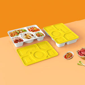 Lò vi sóng BPA free takeout container thực phẩm bao bì lưu trữ và container dùng một lần 2/3/4/5 ngăn Bento Hộp Ăn Trưa - Product Image 3