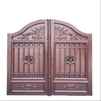 Puerta principal de entrada abatible soldada de aluminio personalizada