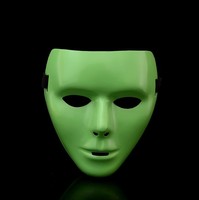 Masque de danse intégral en plastique blanc style hip-hop pour performance et fête costumée unisexe à Halloween