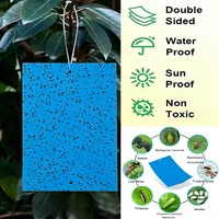 Trampa Adhesiva Azul de 10x15cm, Tabla de Pegamento de Doble Cara para Insectos, Monitoreo de Tripas, Control de Plagas en Cultivos de Invernadero, No Tóxica