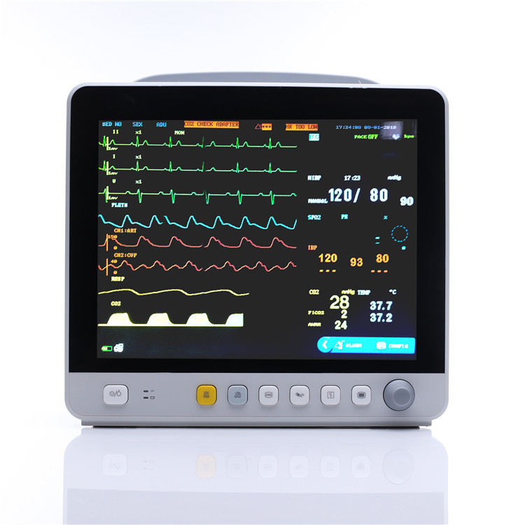 ЖК-дисплей Стандартный для ICU/CCU/или TET, цветной монитор 12,1 дюйма для пациентов, портативный для клиник и больниц