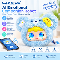 Robot compagnon émotionnel IA en peluche, ours interactif intelligent parlant avec chat vocal, yeux LED, taille réglable 11-30cm, cadeau pour adolescents