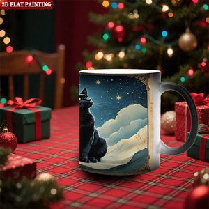 Frosted Black <b>Ceramic</b> <b>Mug</b> 11oz Heat Changing Magic Cup Daily Use Round Rim Smooth - Product Image 2