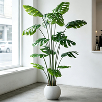 Plante artificielle Monstera en pot en plastique, fausse feuille tropicale, pour décoration intérieure, jardin, arrangement floral de mariage, durable et de haute qualité