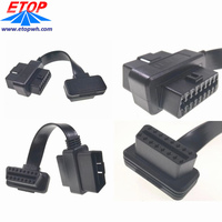 Câble de diagnostic de camion personnalisé avec connecteur OBD2 court à angle droit câble plat