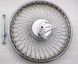 超高品質 17インチ 合金鋼製オートバイホイール 前後ワイド改造スチールリム 新品 - Product Image 2