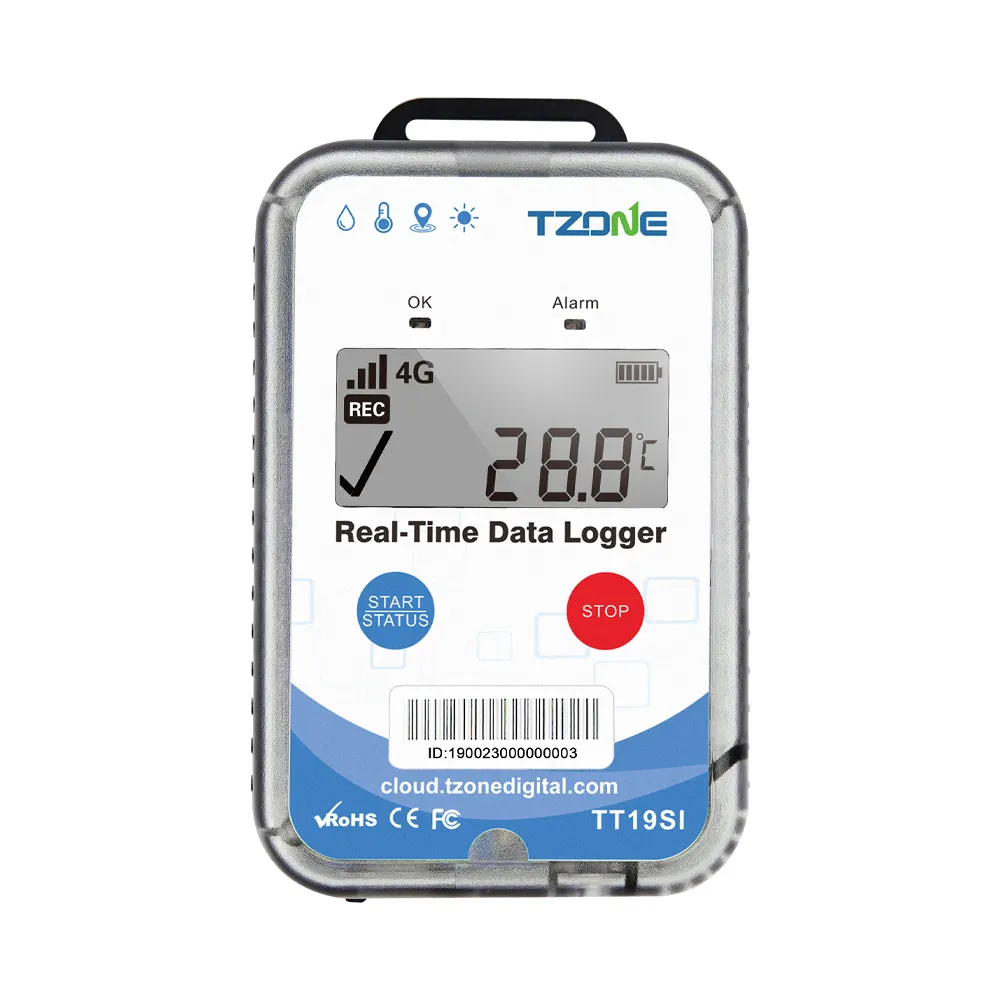 TZONE TT19SI Iot Solution 4G Monitor kelembaban suhu Real Time GPRS pencatat Data