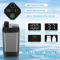 Douche de camping portable améliorée avec batterie longue durée 6000 mAh, pompe, affichage numérique intelligent et tête de douche à détection de température en plastique