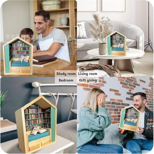 <b>Mini</b> Bookshelf Study Room <b>Desk</b> Decor With 200 Miniature Books For Decompression Back To School Office Accessory - Product Image 4