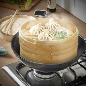 Mini cuiseur vapeur en bambou Momo pour aliments, panier vapeur en bambou de 7 à 10 pouces - Product Image 6