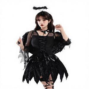 <span class=keywords><strong>2026</strong></span> थोक महिला हेलोलीन कोस्प्ले डार्क एंजेल पोशाक के लिए सेट ब्लैक ड्रेस स्टेज प्रदर्शन पोशाक पहने - Product Image 1