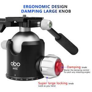 55mm <span class=keywords><strong>grand</strong></span> adaptateur de fluide trépied rotule montage 360 degrés pivotant vidéo rotule accessoires de caméra - Product Image 5