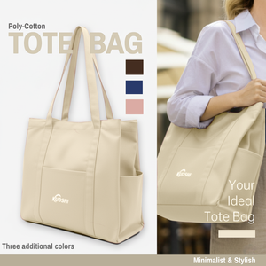 Sac fourre-tout en toile de coton personnalisable avec logo imprimable, grand format, vierge, réutilisable, 12 oz, en polyester et coton, pour courses, vente en gros - Product Image 3