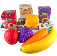Jouet créatif en TPR souple en forme de fruits et légumes simulés, grand raisin à rebond rapide, ultra-doux, durable, anti-stress pour jeunes
