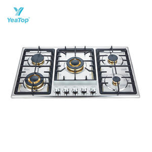 Cuisinière à gaz encastrable 5 brûleurs au design moderne, dotée d'une efficacité de flamme élevée, en acier inoxydable - Product Image 5