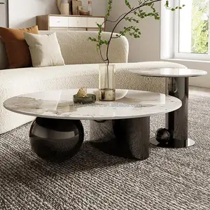 2022 newest modern simple style Stainless Steel Gold or Silver Living Room Round Coffee Table Furniture