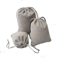 Pochette en toile de jute durable et réutilisable avec cordon de serrage en velours, sac cadeau pour bijoux en velours biodégradable et recyclable, 9x12cm