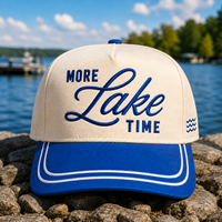 Casquette de baseball unisexe réglable à rayures bicolores DYMF - Design d'image personnalisable pour un usage sportif et décontracté en toutes saisons