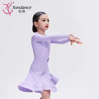 FL-0220 avancé filles régulières National Standard compétition robe à manches longues cou licou danse lyrique avec grande jupe balançoire